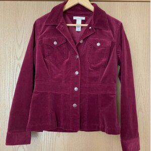 WomenCrazy Horse Burgundy Corduroy Jacket Size M Preppy, Academic, Dark Academia
